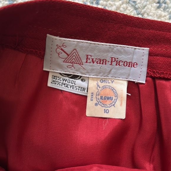 Evan Picone rust wool lined a line vintage skirt 10 - Picture 2 of 5